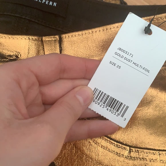 J Brand | High Shine Gold Bronze Multi Foil Jeans - Picture 5 of 6